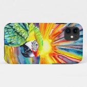 かわいいAI生成された水色スタイルグリーンオウム Case-Mate iPhoneケース (裏面(横))