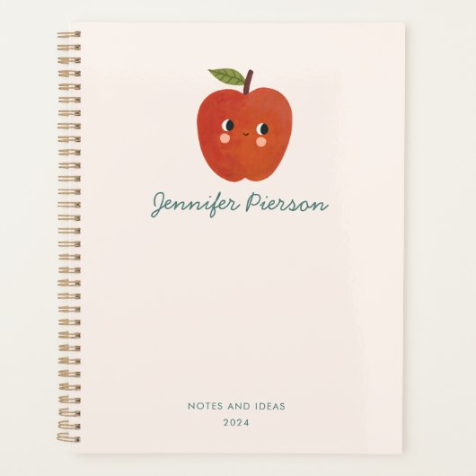 かわいいAppleカスタムの手書き名 プランナー手帳 (正面)