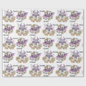 かわいいAs地獄ハロウィーン追加の名前誕生日 ラッピングペーパー (フラット)