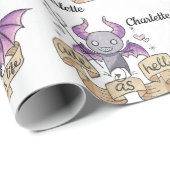 かわいいAs地獄ハロウィーン追加の名前誕生日 ラッピングペーパー (ロールコーナー)