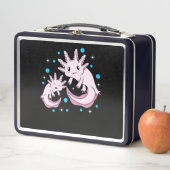 かわいいAxolotlかわいい動物Axolotls愛人ペット所有者 メタルランチボックス (インサイチュ)