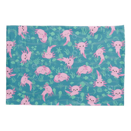 かわいいAxolotlの海枕 枕カバー (裏面)