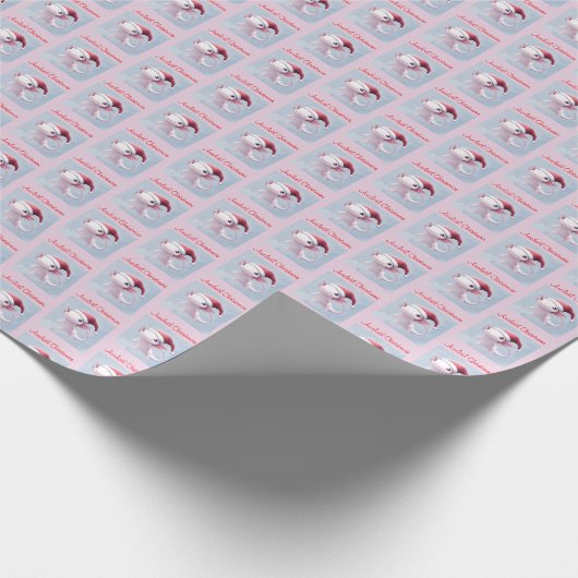 かわいいAxolotlクリスマスギフトラップ、ハッピーホリデー ラッピングペーパー (角)