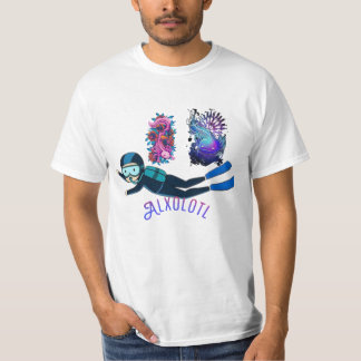 かわいいAxolotlシャツI Axolotl質問レトロ おもしろい Tシャツ