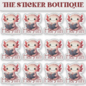 かわいいAxolotl名読のステッカーパック シール (正面)