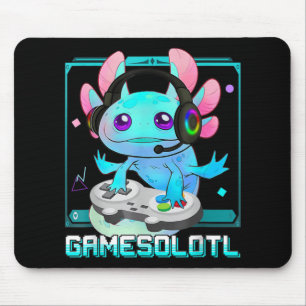 かわいいAxolotl恋人Gamesalotlゲーミングアクソロットキッズ マウスパッド