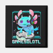 かわいいAxolotl恋人Gamesalotlゲーミングアクソロットキッズ マグネット (正面)