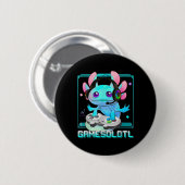 かわいいAxolotl恋人Gamesalotlゲーミングアクソロットキッズ 缶バッジ (正面&裏面)