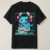 かわいいAxolotl恋人Gamesalotlゲーミングアクソロットキッズ Tシャツ (デザイン正面)