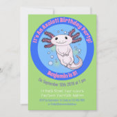 かわいいaxolotl漫画の誕生日招待状5年 招待状 (正面)