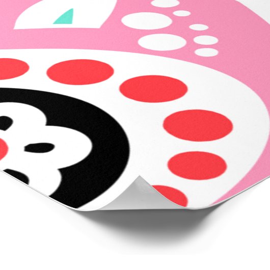 かわいいbとスカンジナビアのシームレスなフォークアートパターン ポスター (角)