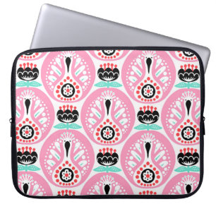 かわいいbとスカンジナビアのシームレスなフォークアートパターン ラップトップスリーブ