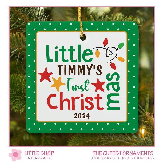 かわいいBabysの初めてのクリスマス写真 セラミックオーナメント