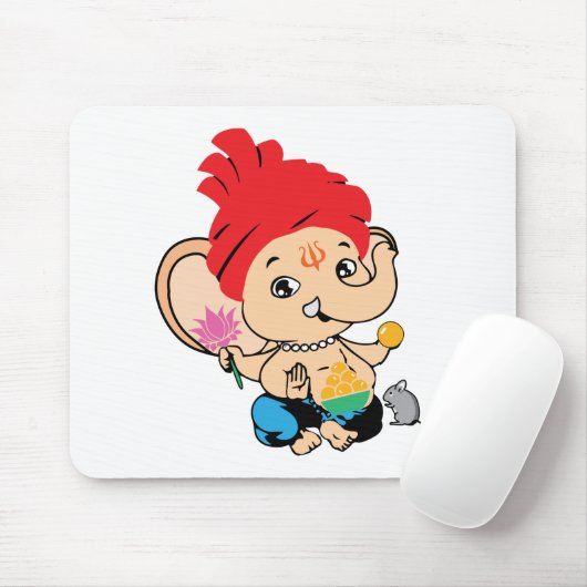 かわいいBal Ganesh Ganapathyのベビーのヒンズー教の神 マウスパッド (マウス)