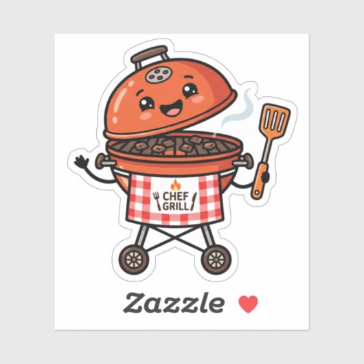 かわいいBBQグリルシェフ かわいい父の日 シール (シート)