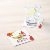 かわいいBBQバースデーパーティーカスタム スクエアペーパーコースター (インサイチュ)