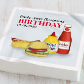 かわいいBBQバースデーパーティーカスタム スタンダードカクテルナプキン