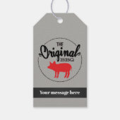 かわいいBBQピグメッセージ名の追加ラベル ギフトタグ (正面)