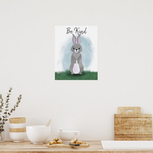 かわいいBe Kindバニー男女兼用ポスター ポスター (キッチン)