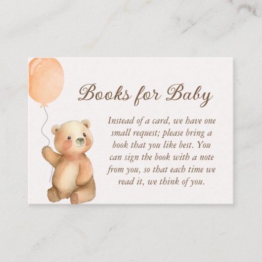 かわいいbearly待ちテディベアブブックのためのベビー エンクロージャーカード (正面)