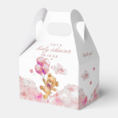 かわいいbearly待ちピンクの女の子の赤ちゃんシャワー フェイバーボックス (裏面サイド)