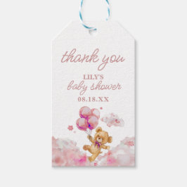 かわいいbearly待ちピンクガール赤ちゃんシャワーメッセージカード ギフトタグ
