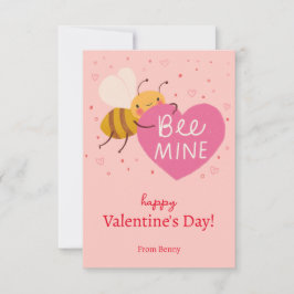 かわいいBee Kids Classroomバレンタインノートカード 招待状