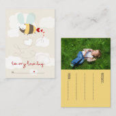 かわいいBee Mine教室キッズバレンタインフォトカード ノートカード (正面/裏面)