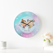 かわいいBFFがかわいいズに女の子の友達への贈り物 ラージ壁時計 (ホーム)