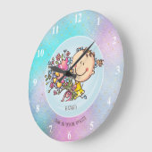 かわいいBFFがかわいいズに女の子の友達への贈り物 ラージ壁時計 (傾斜)