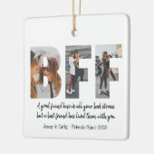 かわいいBFF 3フォトコラージュ最高のフレンドベスティーズ引用文 セラミックオーナメント (左)