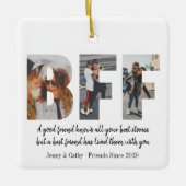 かわいいBFF 3フォトコラージュ最高のフレンドベスティーズ引用文 セラミックオーナメント (正面)