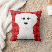 かわいいBichon Friseおよびハートの装飾用クッション クッション (ブランケット)