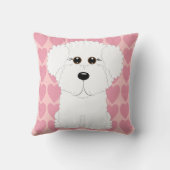 かわいいBichon Friseおよびハートの装飾用クッション クッション (裏面)