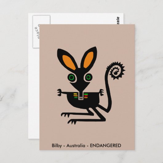 かわいいBILBY – 絶滅危惧動物 – 有袋動物 – ポストカード (正面/裏面)