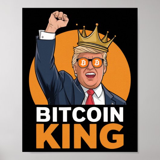 かわいいBitcoin King Trump Crypto Shades Bitcoin Ev ポスター (正面)