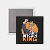 かわいいBitcoin King Trump Crypto Shades Bitcoin Ev マグネット (正面/裏面)