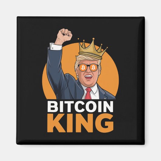 かわいいBitcoin King Trump Crypto Shades Bitcoin Ev マグネット (正面)