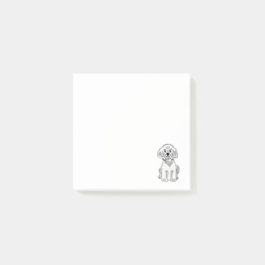 かわいいBixcon Frise犬の漫画 ポストイット (正面)