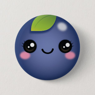 かわいいBlueberryボタン 缶バッジ