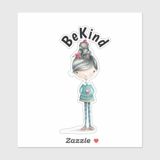 かわいいBOHOガール「優しくせよ」 シール (シート)