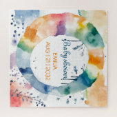 かわいいBOHOベビーシャワーカスタム ジグソーパズル (横)