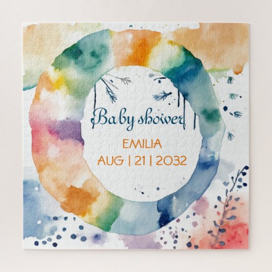 かわいいBOHOベビーシャワーカスタム ジグソーパズル (縦)