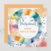 かわいいBOHOベビーシャワーカスタム セーブザデート (正面/裏面)
