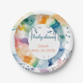 かわいいBOHOベビーシャワーカスタム ペーパープレート (正面)