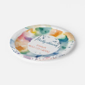 かわいいBOHOベビーシャワーカスタム ペーパープレート (アングル)