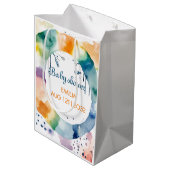 かわいいBOHOベビーシャワーカスタム ミディアムペーパーバッグ (裏面アングル)