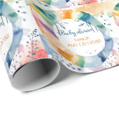 かわいいBOHOベビーシャワーカスタム ラッピングペーパー (ロールコーナー)