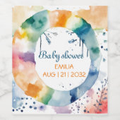 かわいいBOHOベビーシャワーカスタム ワインラベル (シングルラベル)