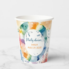 かわいいBOHOベビーシャワーカスタム 紙コップ